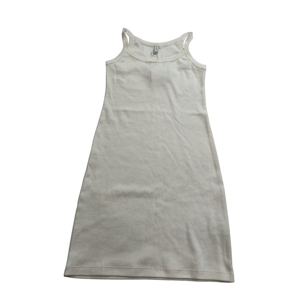 Hibou Rib Tank Dress in White